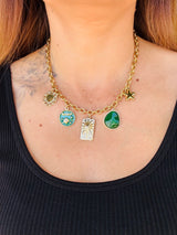 Collier Breloques Vert Sapin - Amour -