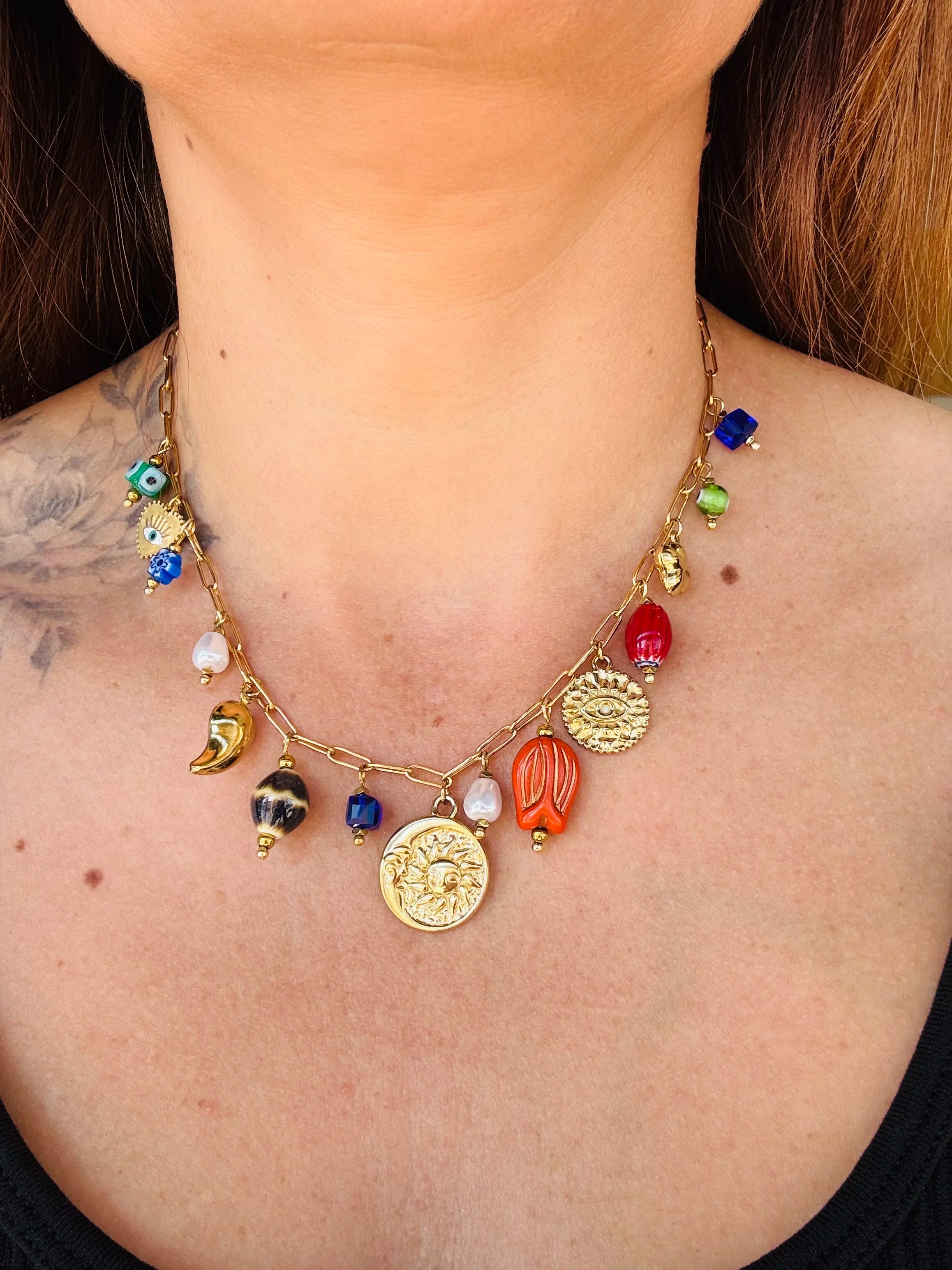 Collier Charms Multicolore - Talisman