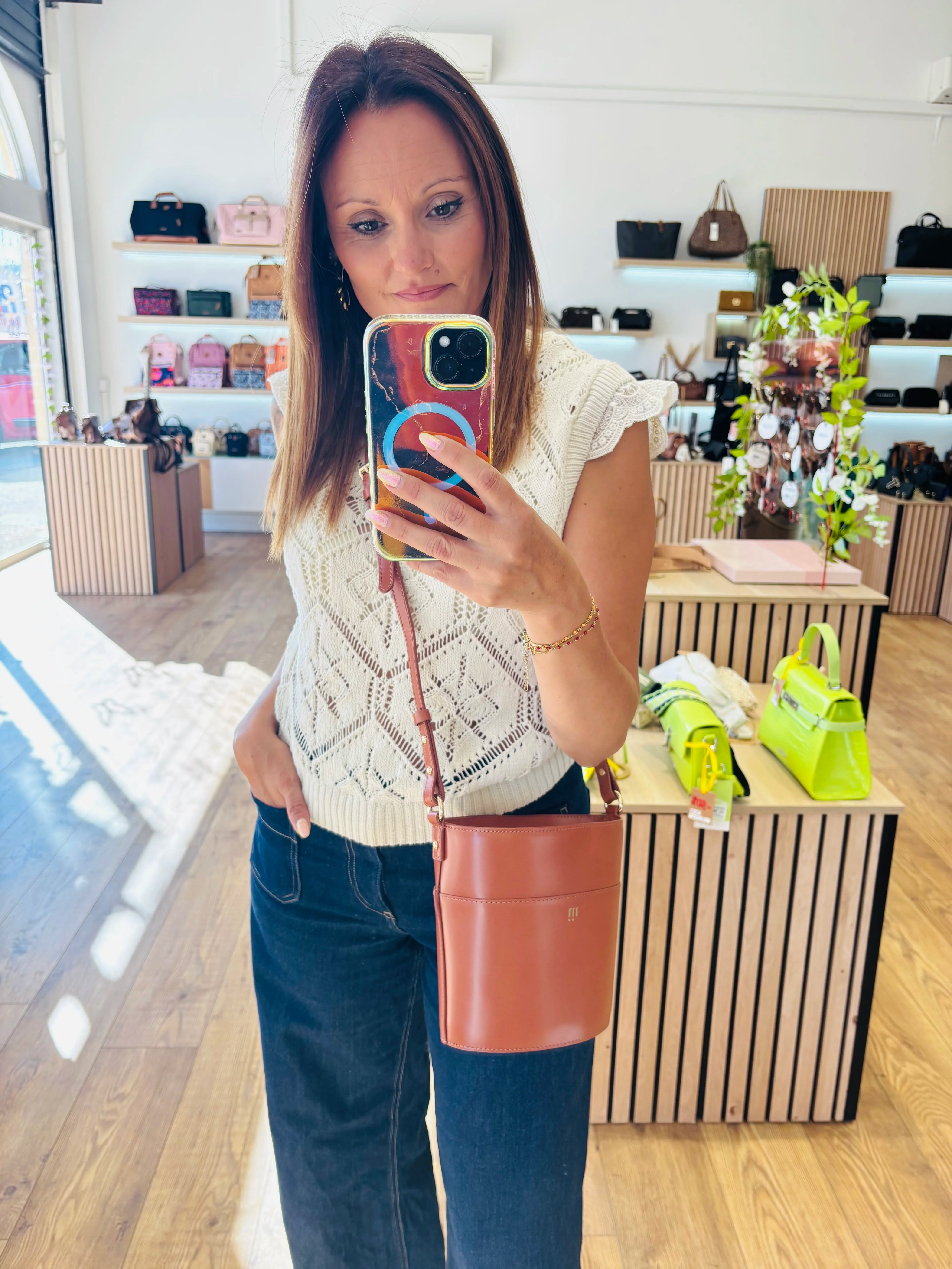 Mini - Paco Cognac - cuir recyclé | MARADJI