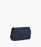 Petit sac bandoulière en cuir suède effet denim - Simone | LE TANNEUR