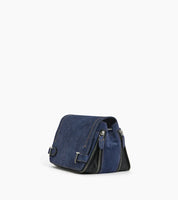 Petit sac bandoulière en cuir suède effet denim - Simone | LE TANNEUR