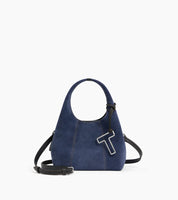 Petit sac à main en cuir suède effet denim - Juliette | LE TANNEUR