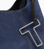 Petit sac à main en cuir suède effet denim - Juliette | LE TANNEUR