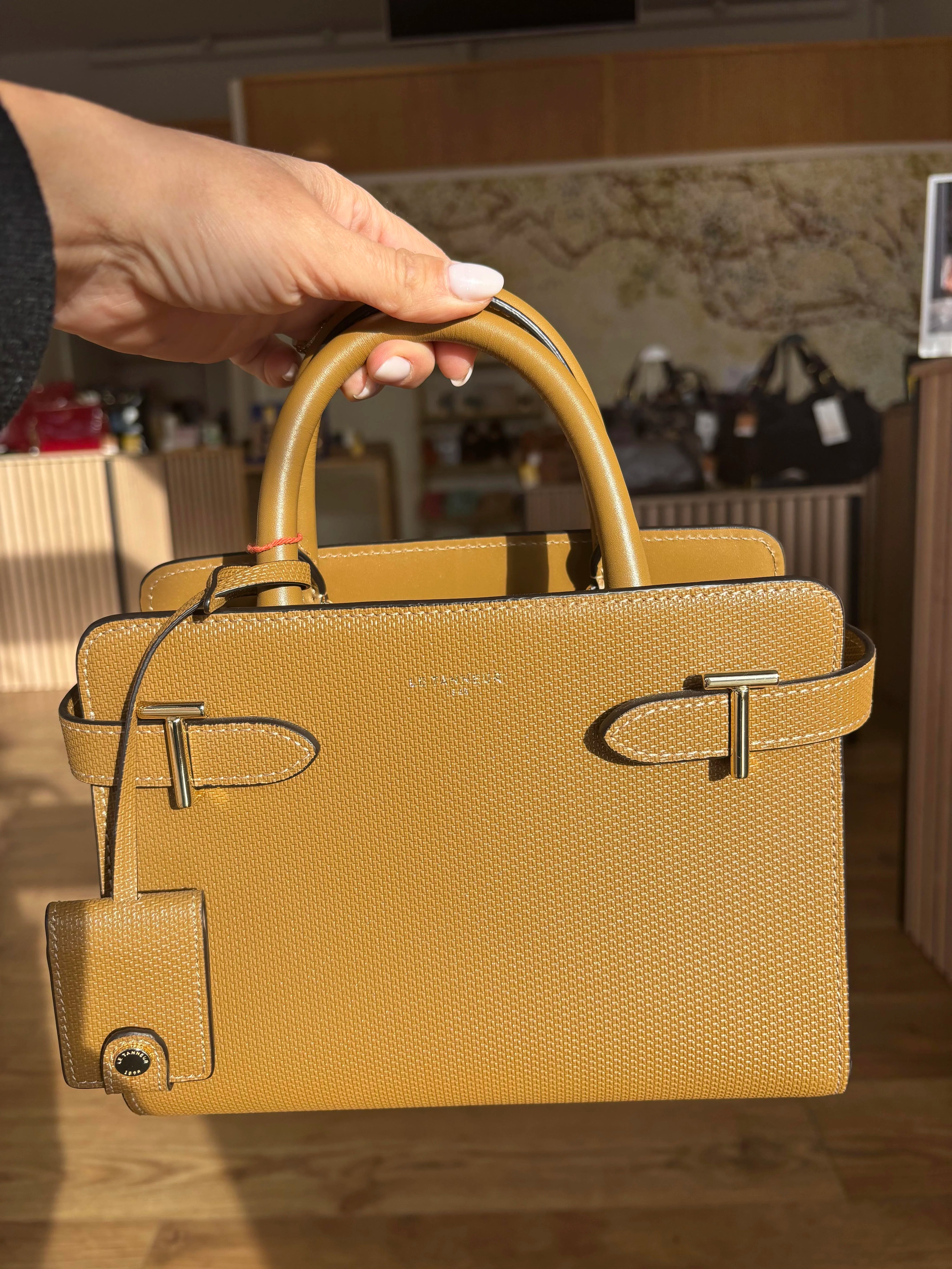 Petit sac à main en cuir signature T - Emilie Le Tanneur