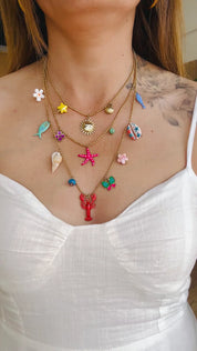 Collier triple rangs Charms Marins - Acier Inoxydable