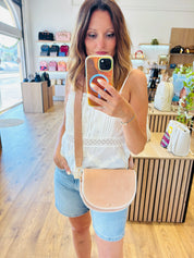 Sac rose clair en daim - ABEL - | MARADJI