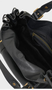 Sac à main en cuir noir 24h | Gerard Darel